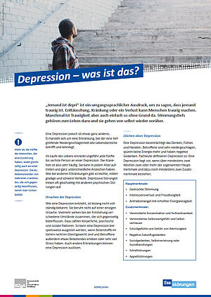 Themenblatt: Depression – was ist das? Themenblatt: Depression – was ist das?