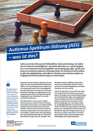 Themenblatt: Autismus-Spektrum-Störung - was ist das? Themenblatt: Autismus-Spektrum-Störung - was ist das?